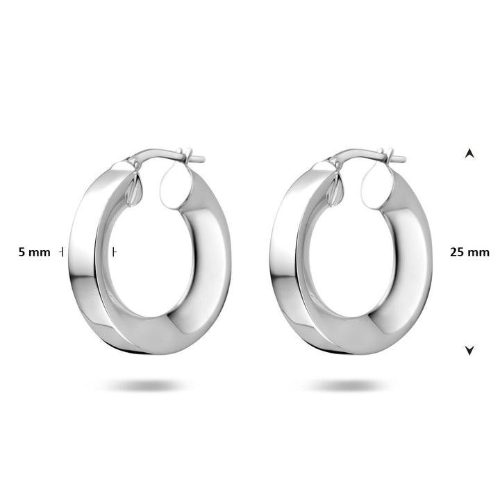 Gerhodineerd zilveren dames oorringen – 5 mm dik