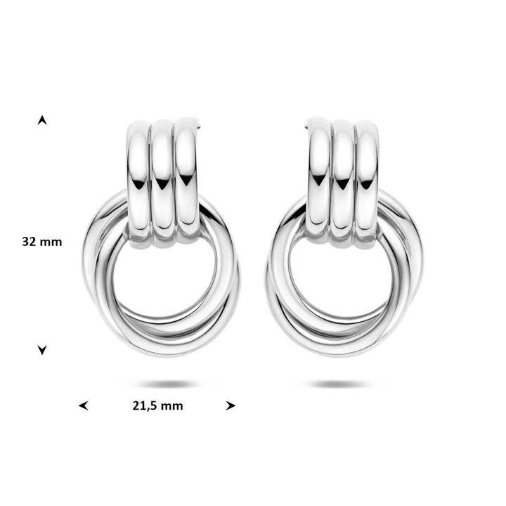 Gerhodineerd 925 zilveren stekeroorringen 32 x 21.5 mm