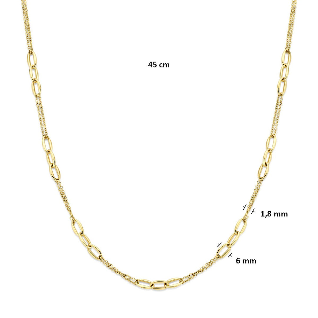 14k Geelgouden Schakel Ketting Anker