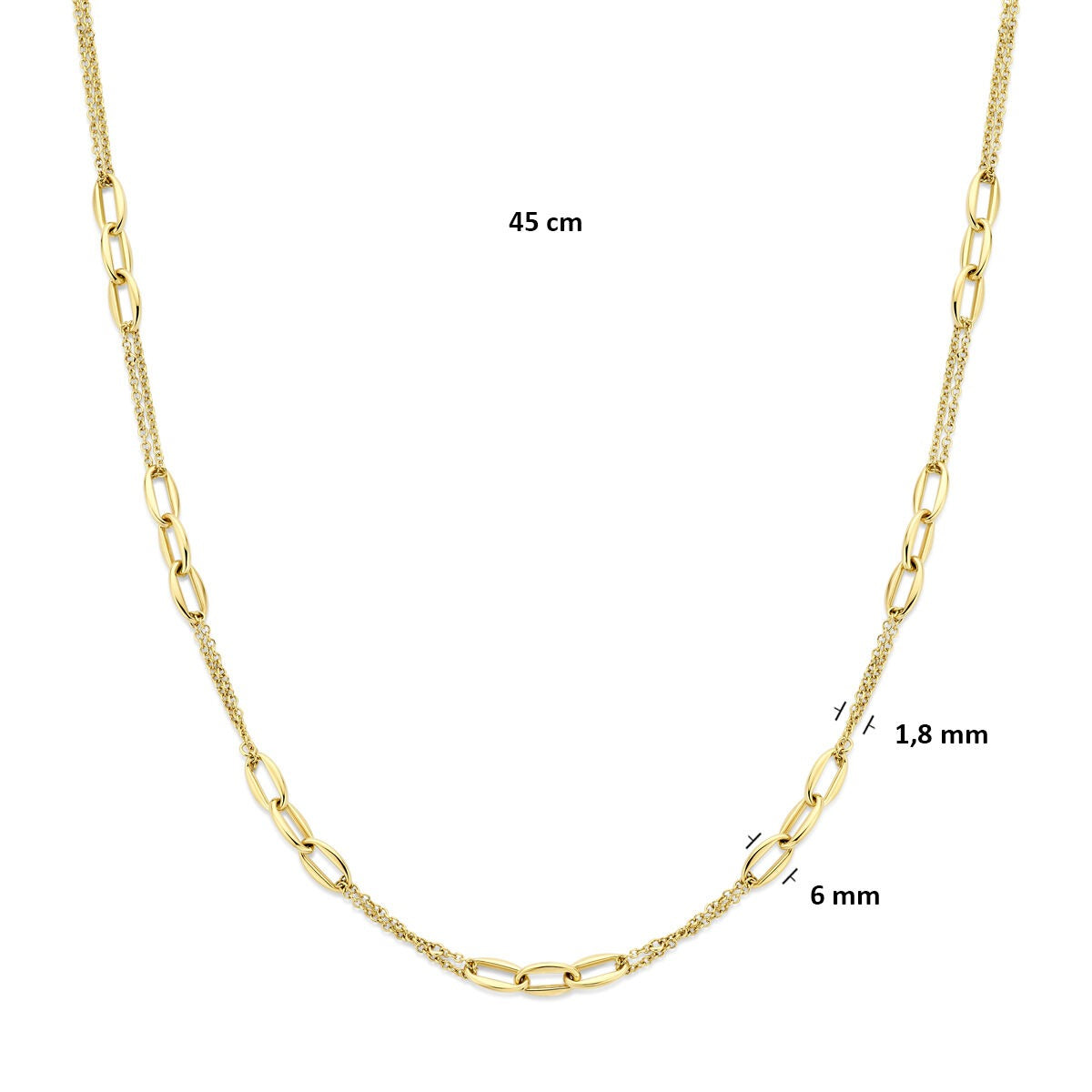 14k Geelgouden Schakel Ketting Anker