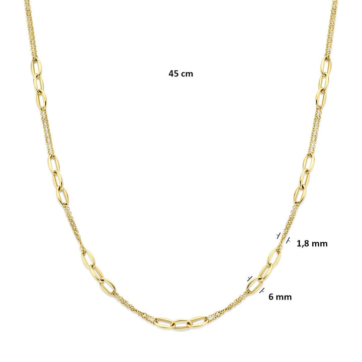 14k Geelgouden Schakel Ketting Anker