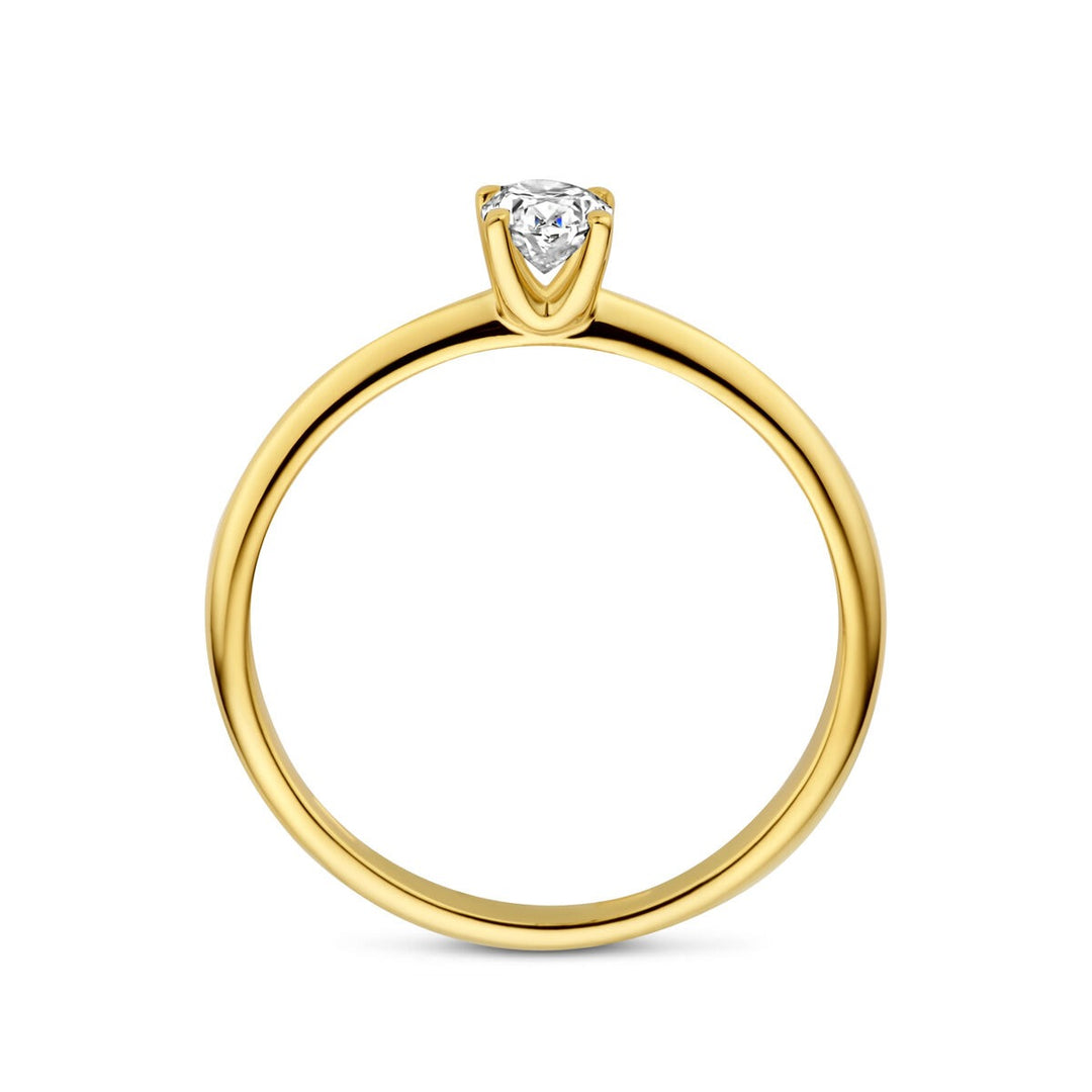 14k Geelgouden ring met lab grown diamant – ovaal 0.30ct