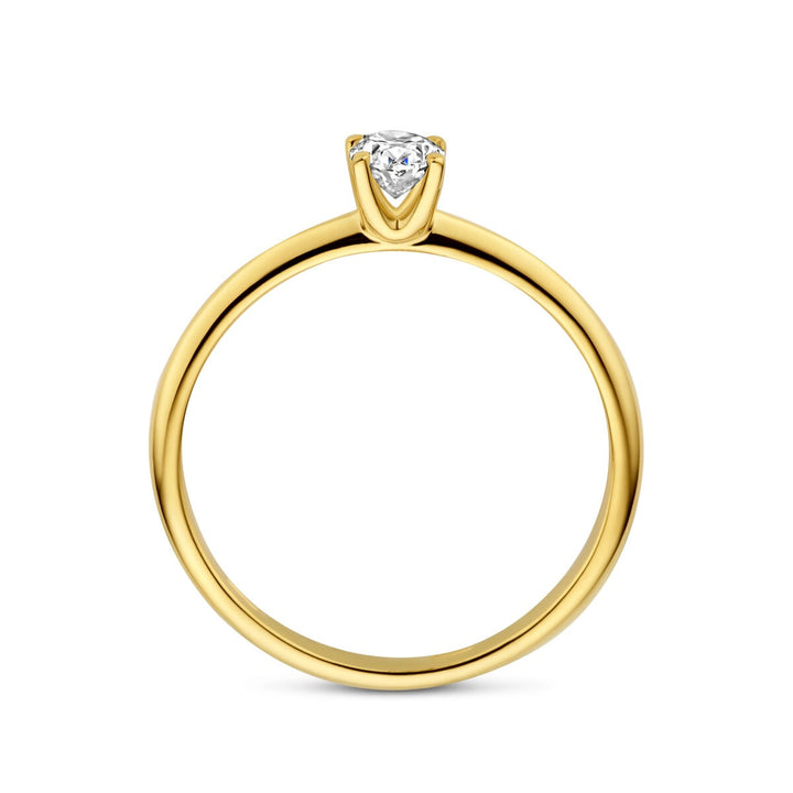 14k Geelgouden ring met lab grown diamant – ovaal 0.30ct
