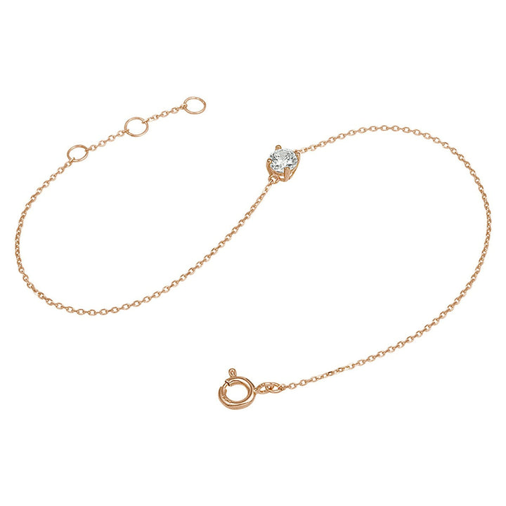 bracelet zirconia 16.5 - 17.5 - 18.5 cm 14K rose gold