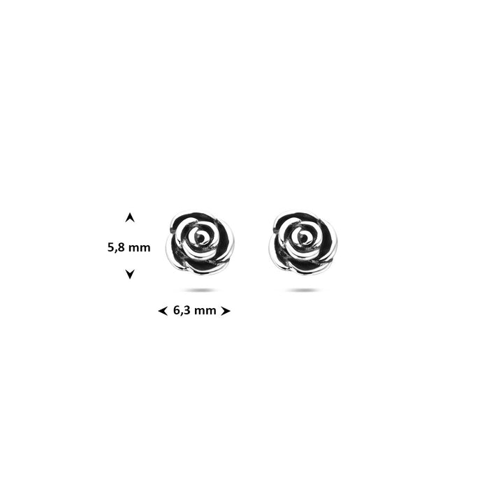 ear studs oxi rose silver oxidized