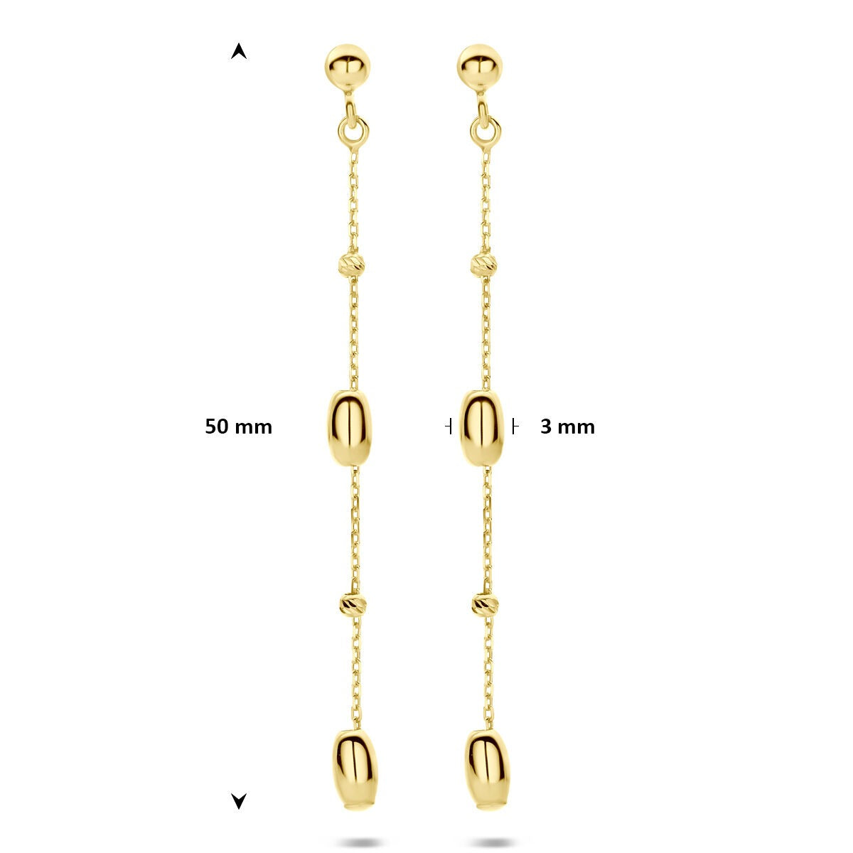 14k Geelgouden Oorhangers 50 mm