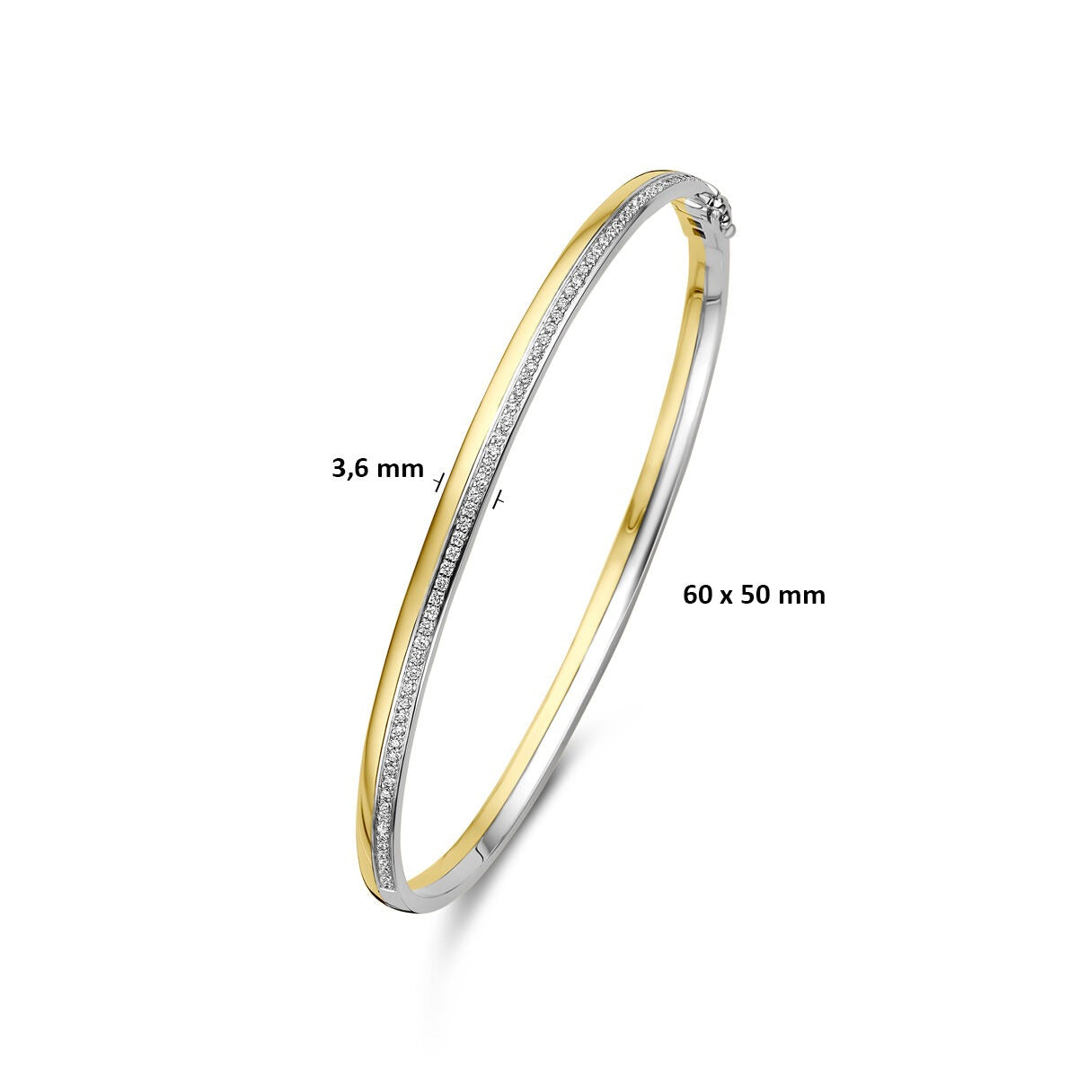 14k Bicolor gouden bangle met diamant