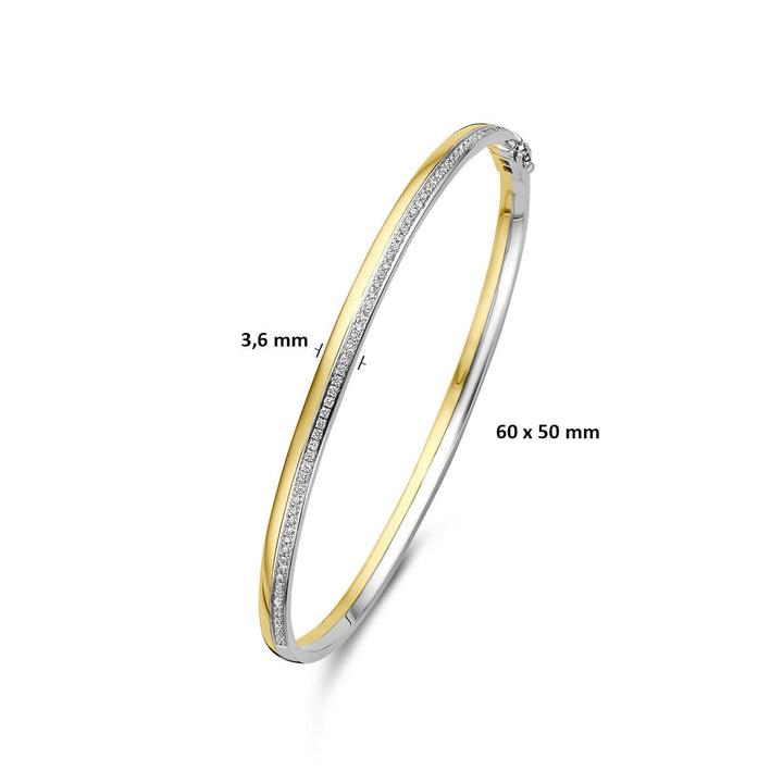 14k Bicolor gouden bangle met diamant