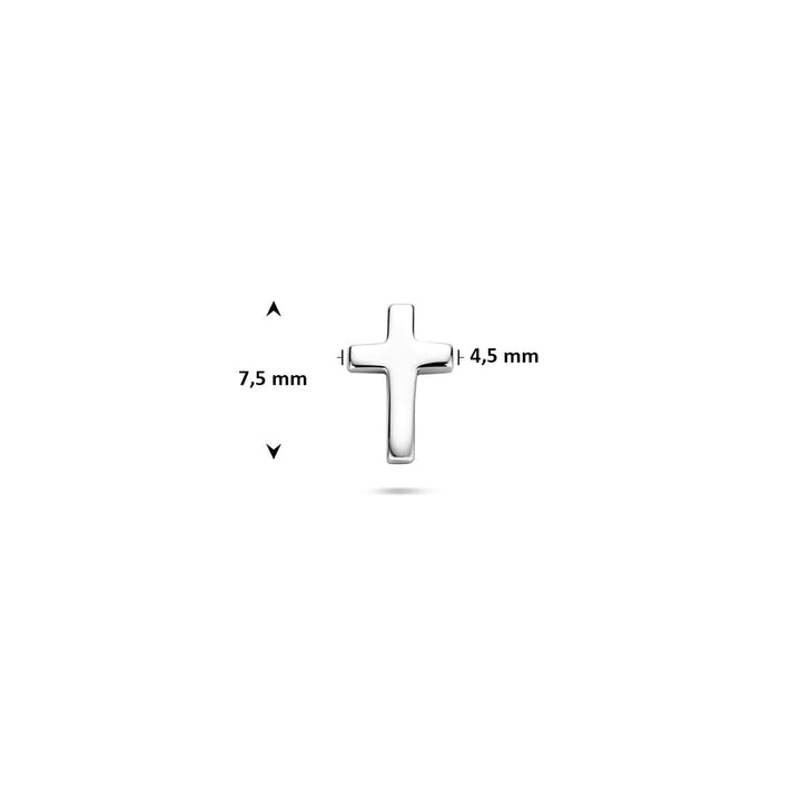 Zilveren flat back kruis piercing – gerhodineerd 925 zilver