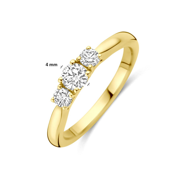 14k Geelgouden ring met 0.45ct lab grown diamant