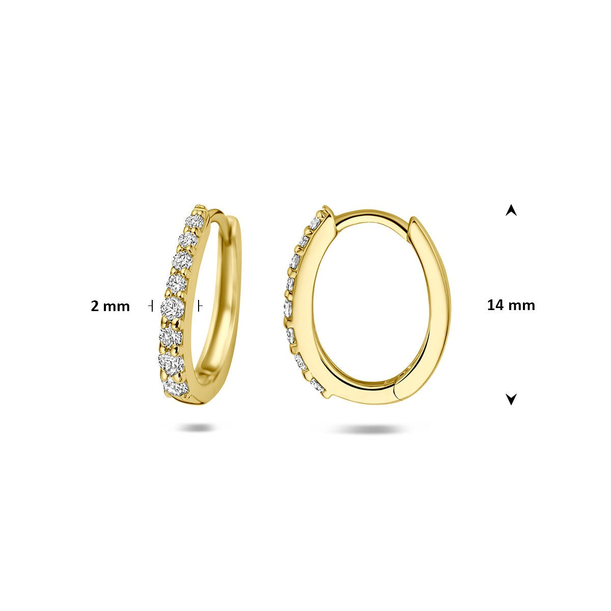 14k Geelgouden klapoorringen met lab grown diamant