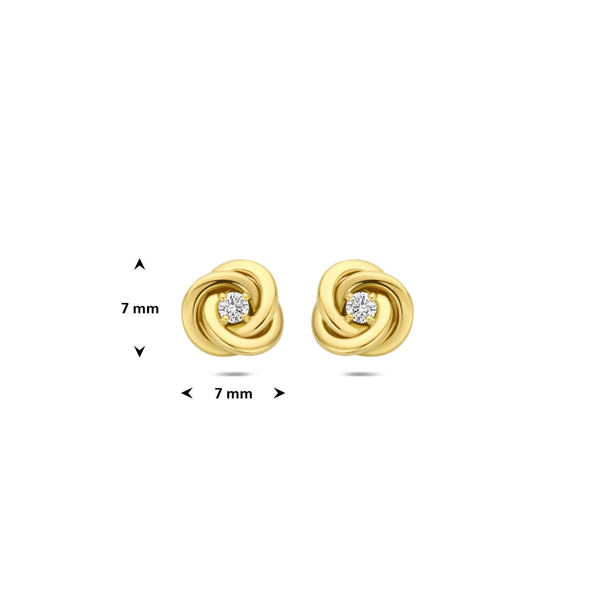 14k geelgouden oorknoppen met lab grown diamant 0,07 ct