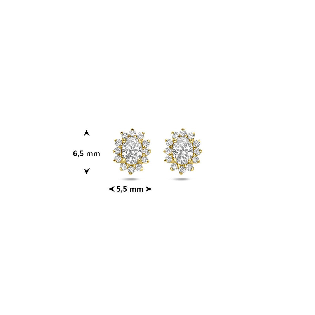 14k Geelgouden oorknoppen met lab grown diamant 0,43 ct