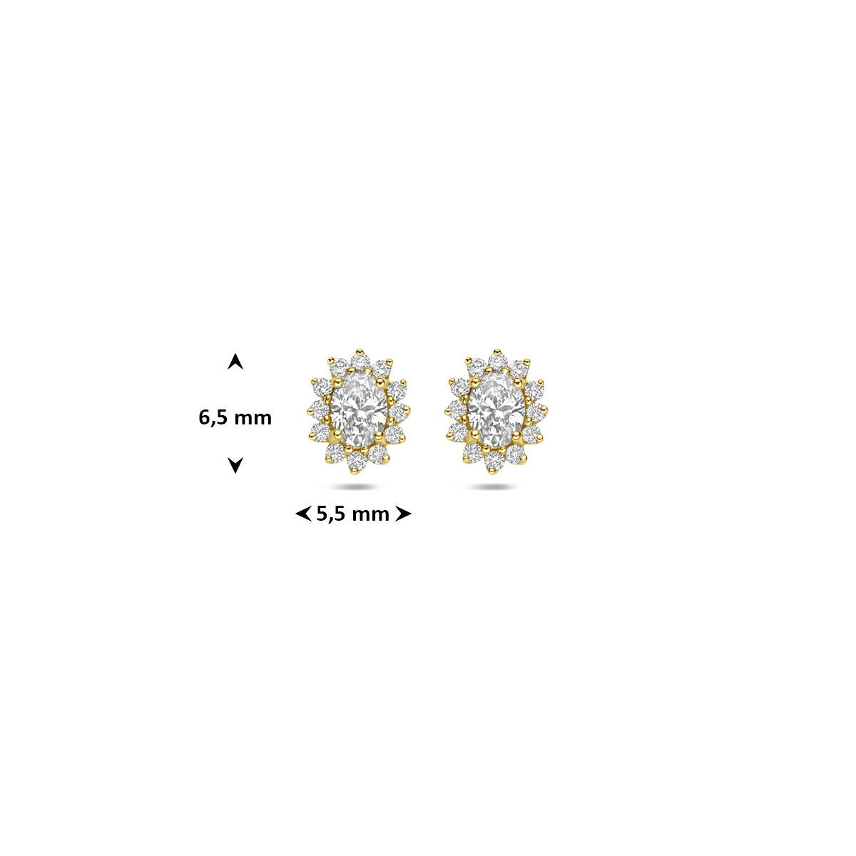 14k Geelgouden oorknoppen met lab grown diamant 0,43 ct
