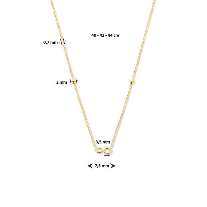 9k Geelgouden collier met infinity hanger