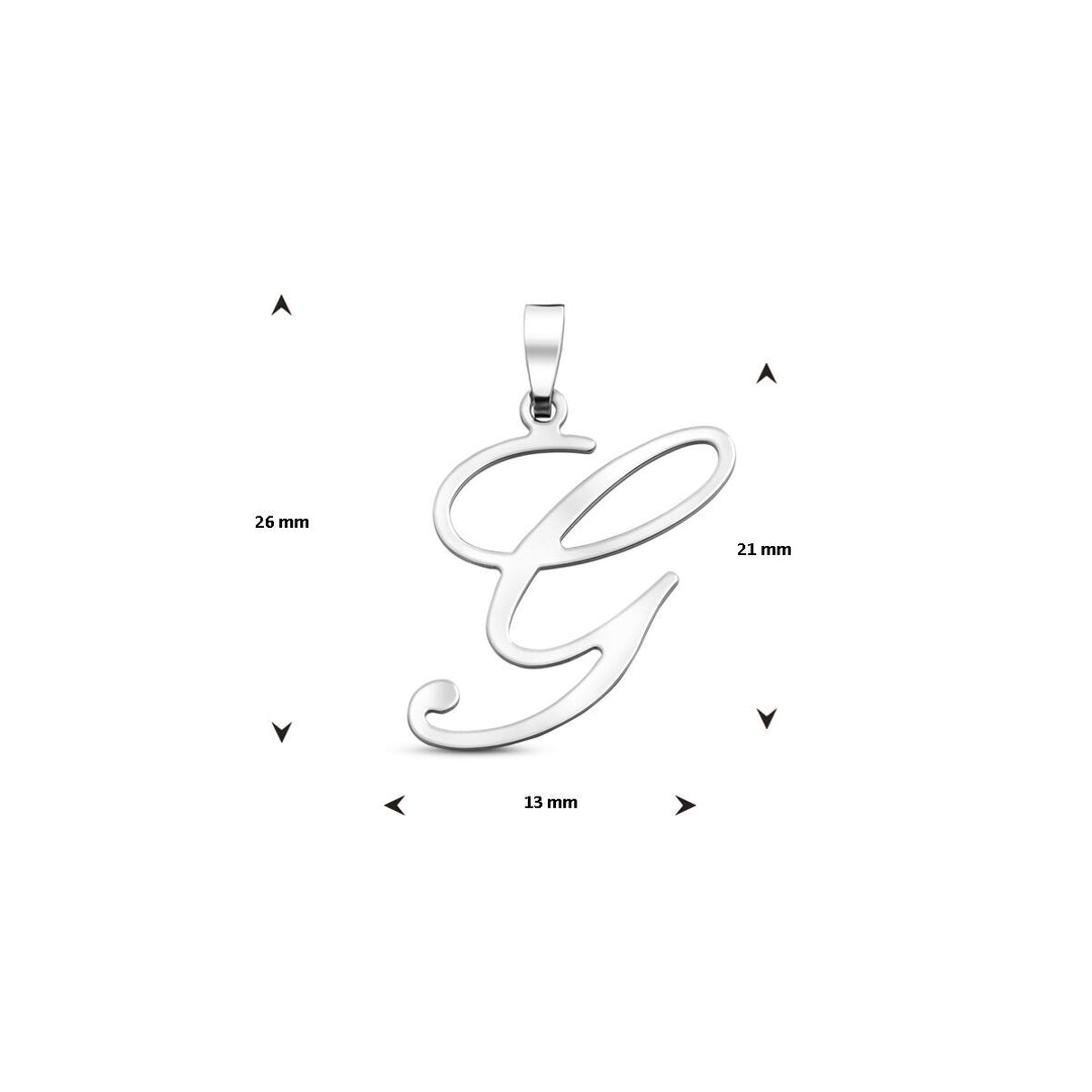 Gerhodineerd zilveren letterhanger