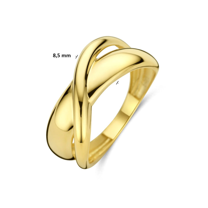 14k Geelgouden dames ring met brede band van 8,5 mm