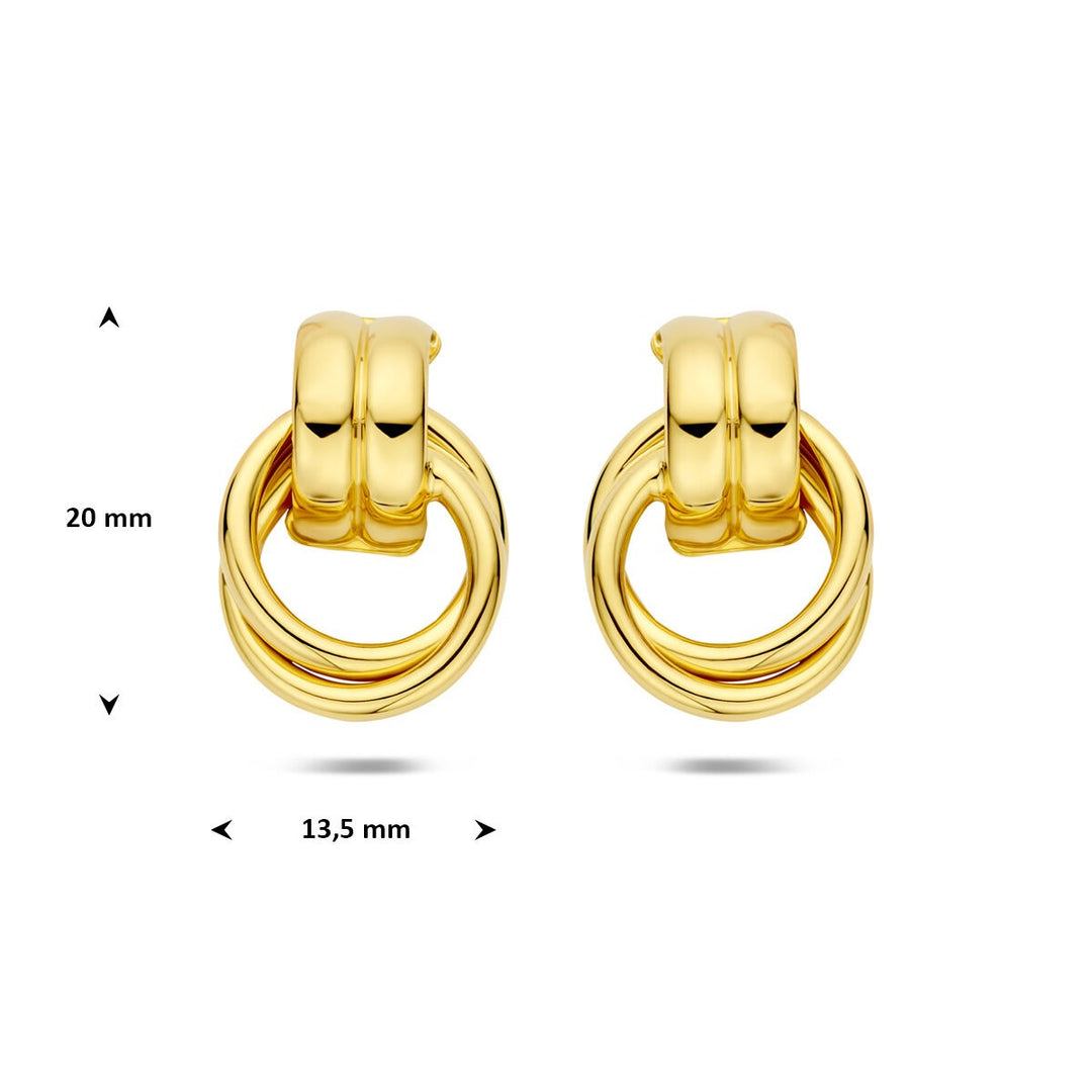 Verguld 925 zilveren stekeroorringen 20 x 13.5 mm