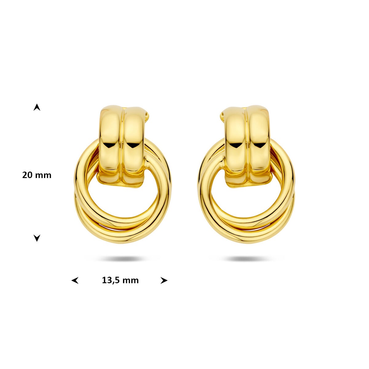 Verguld 925 zilveren stekeroorringen 20 x 13.5 mm