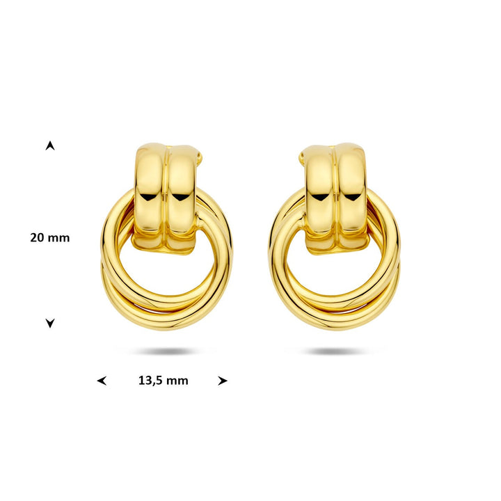 Verguld 925 zilveren stekeroorringen 20 x 13.5 mm