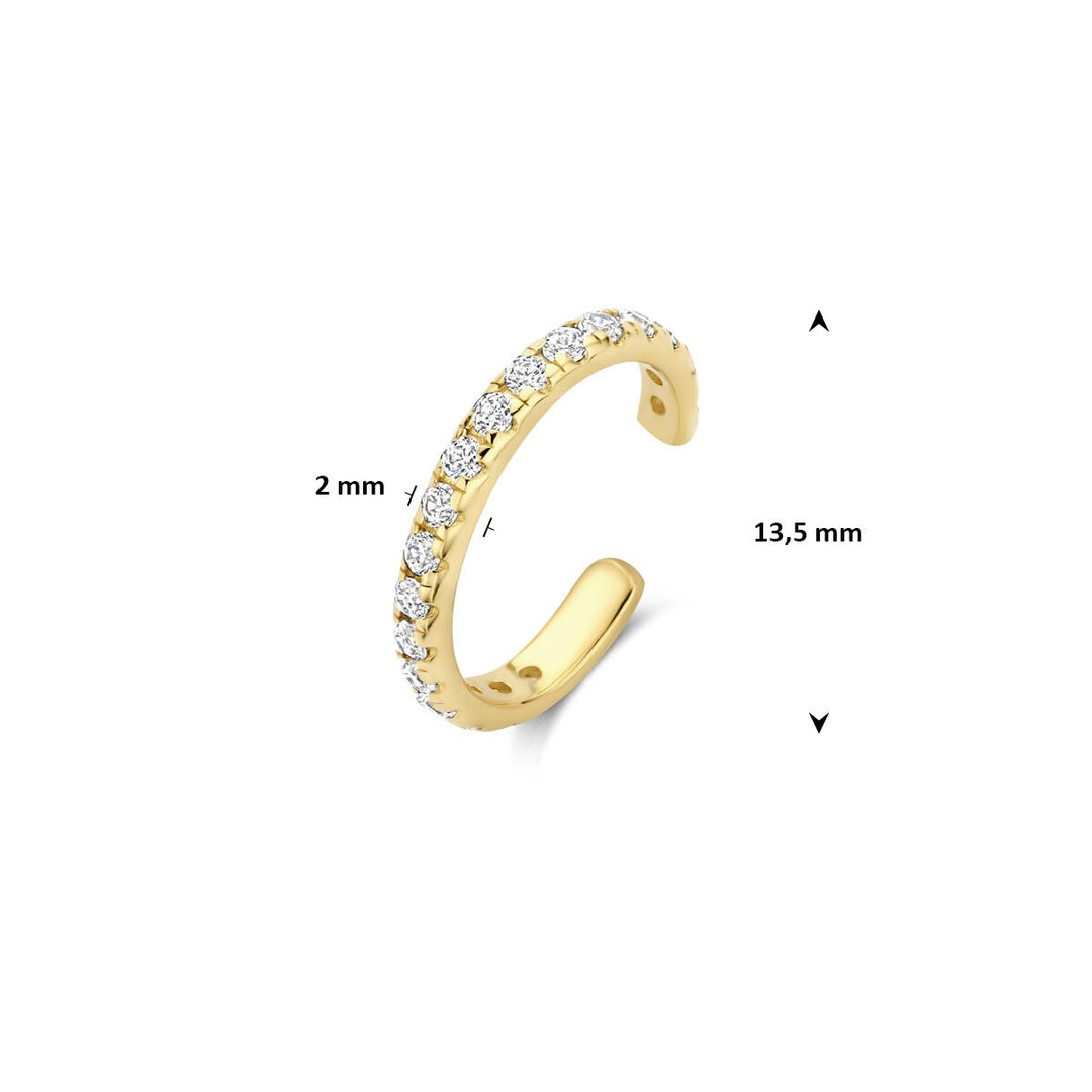 14k Geelgouden Ear Cuff met Zirkonia