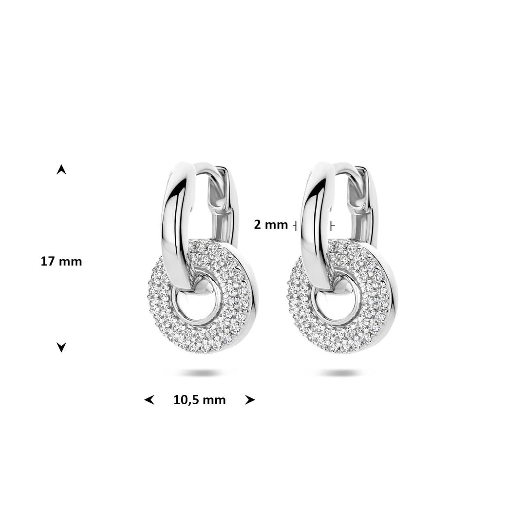 Zilveren Oorringen met Zirkonia Gerhodineerd