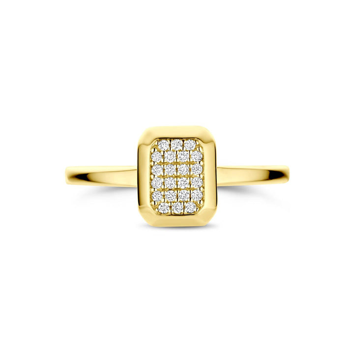 Gouden dames ring 14k met diamant 0.10ct