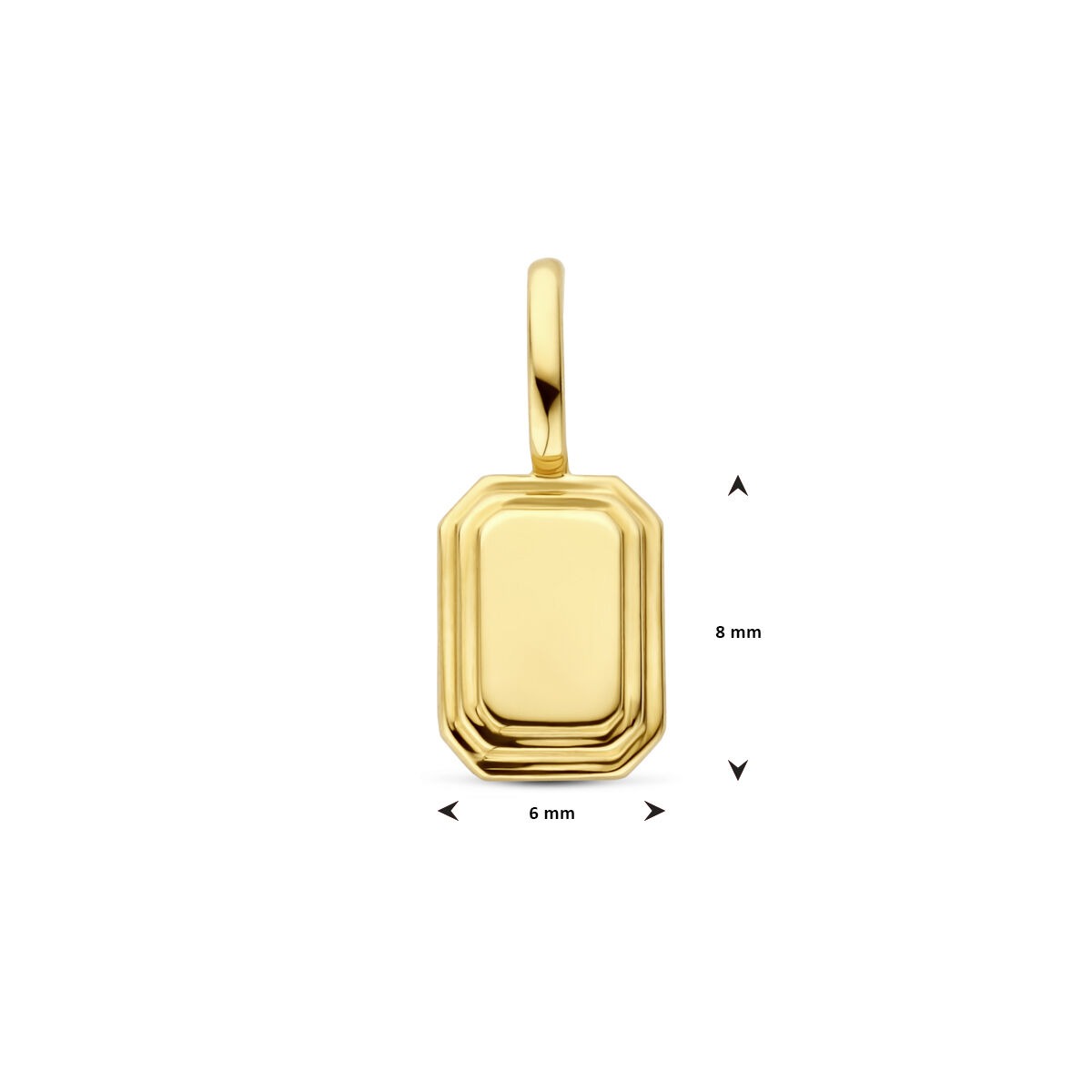 14k geelgouden graveerhanger – elegant en persoonlijk in miniatuurformaat
