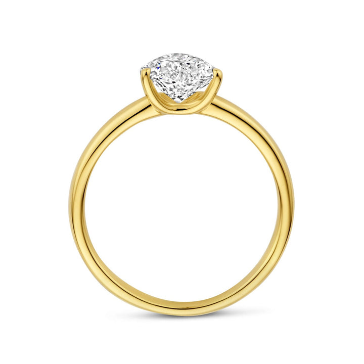 14k Geelgouden ring met hartvormige lab grown diamant 1.00ct