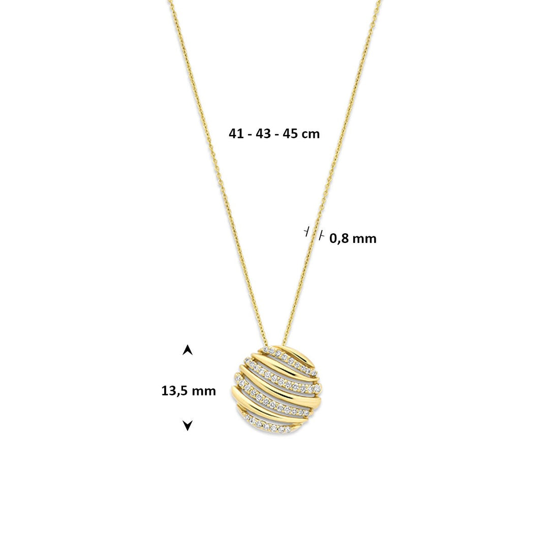 14k Geelgouden collier met diamant 0.15ct