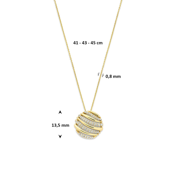 14k Geelgouden collier met diamant 0.15ct