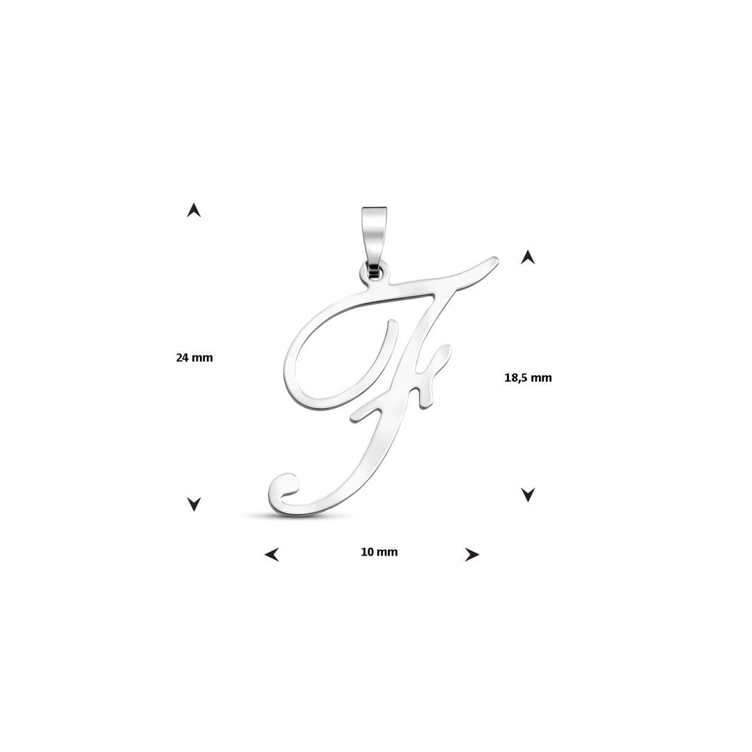 Gerhodineerd zilveren letterhanger