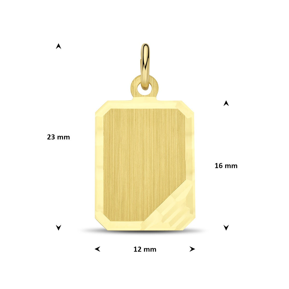 9k Geelgouden graveerhanger rechthoek