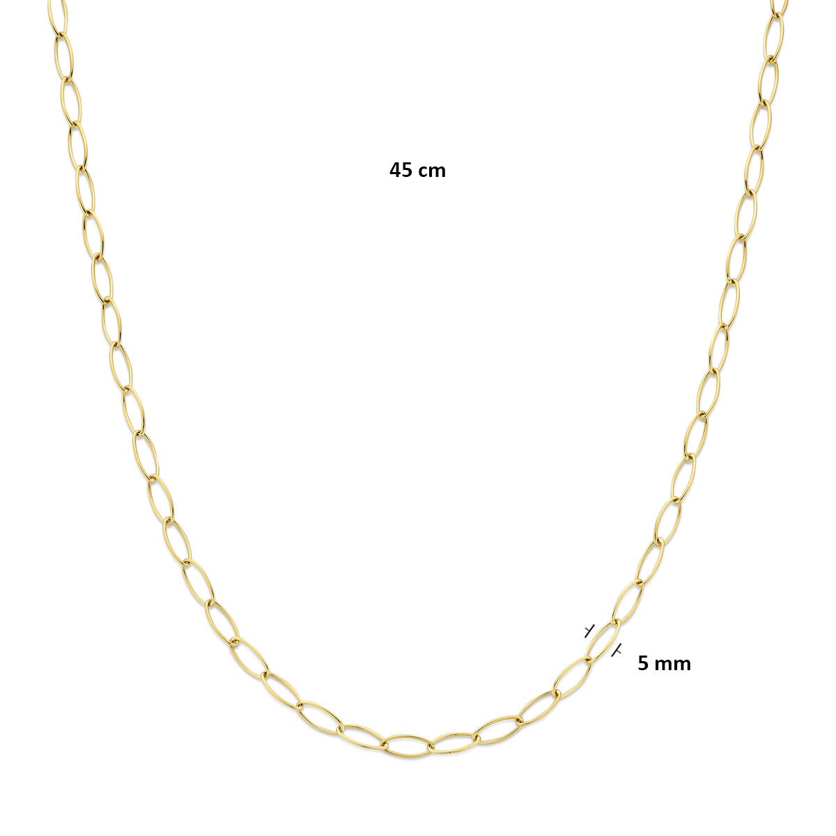 14k Geelgouden Schakel Ketting Anker