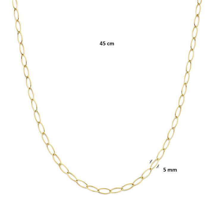14k Geelgouden Schakel Ketting Anker