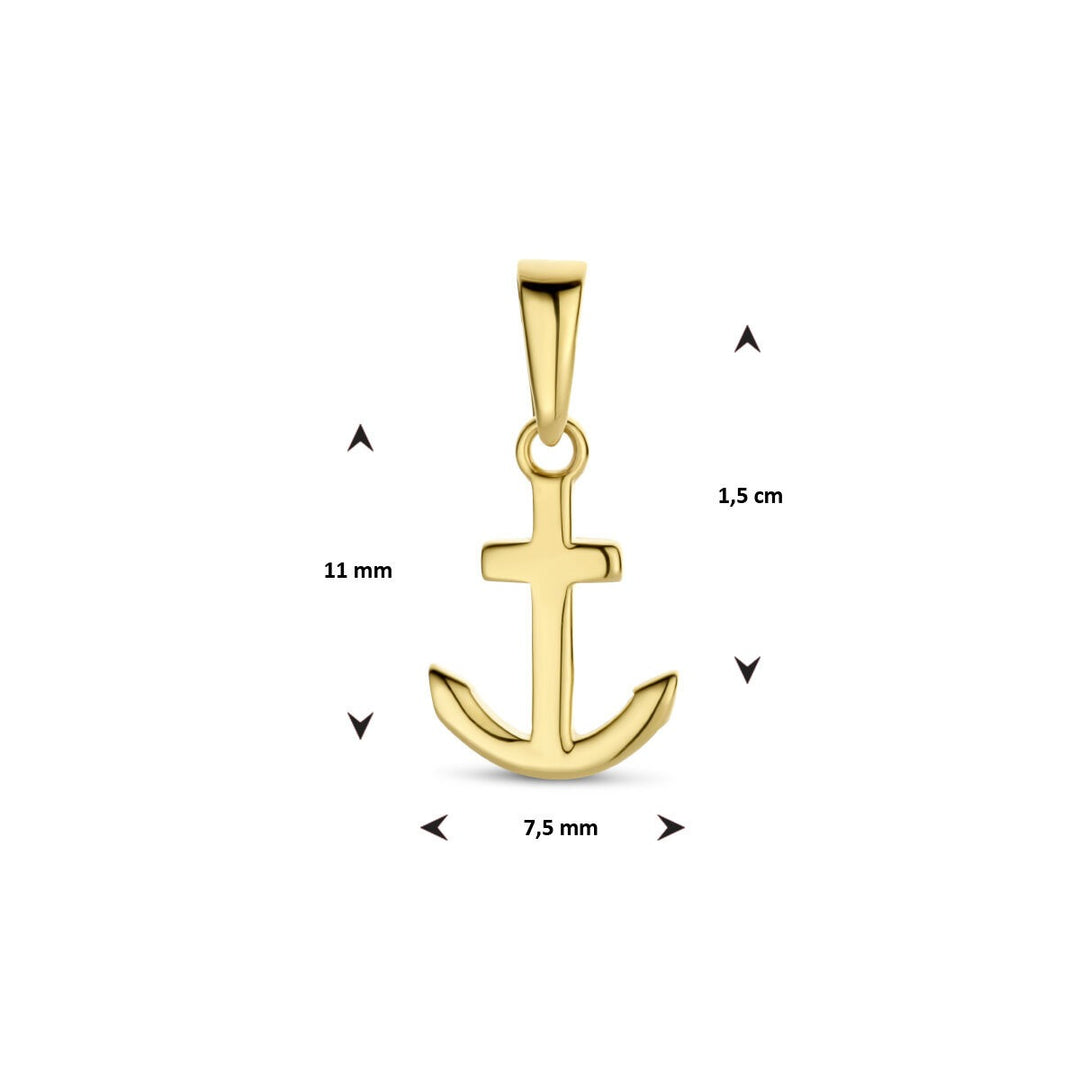 9k Geelgouden Ketting met Hanger Anker