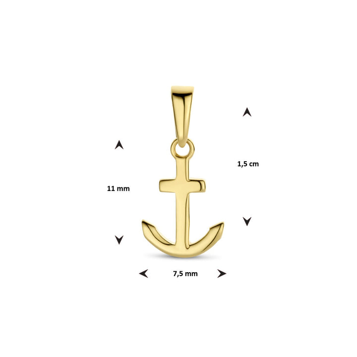 9k Geelgouden Ketting met Hanger Anker