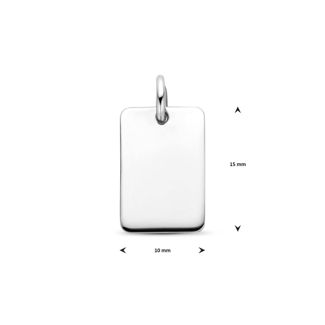 925 Gerhodineerd Zilveren Graveerhanger Rechthoek