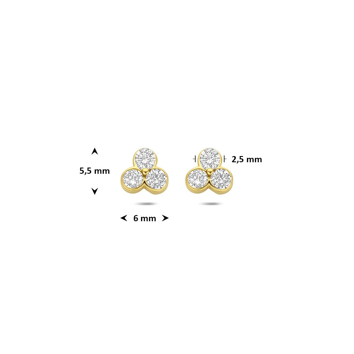 14k geelgouden oorknoppen met lab grown diamant 0,52 ct