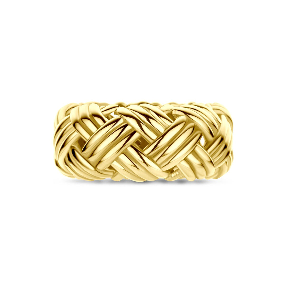 14k Geelgouden damesring – 10 mm breed