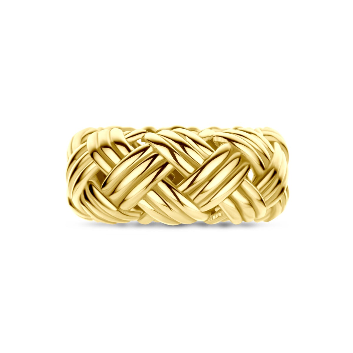 14k Geelgouden damesring – 10 mm breed