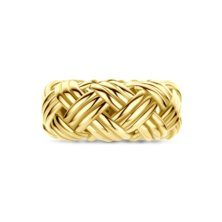 14k Geelgouden damesring – 10 mm breed
