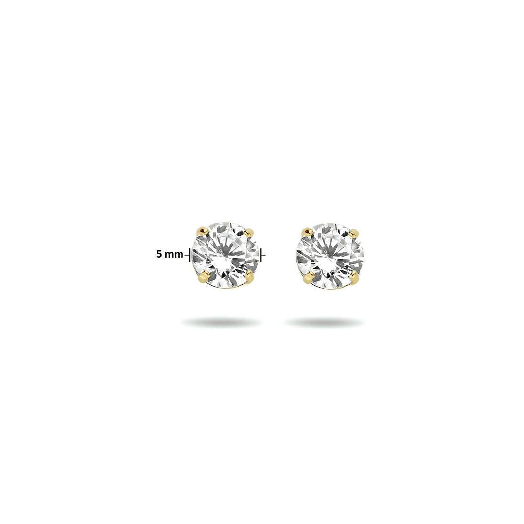 9k Geelgouden oorknopjes met zirkonia