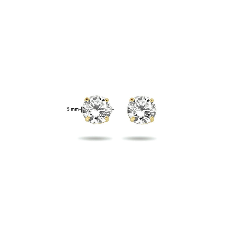 9k Geelgouden oorknopjes met zirkonia