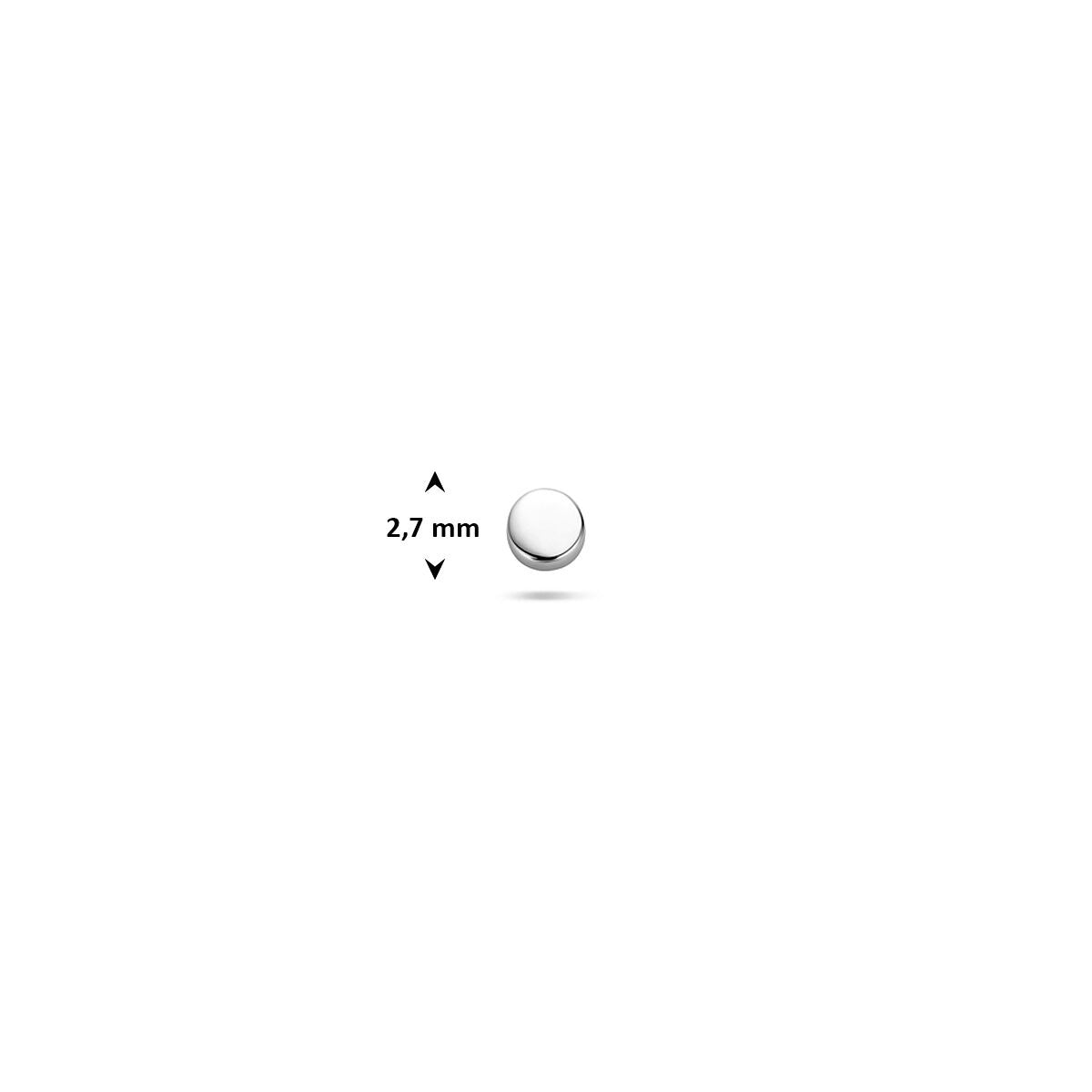 Zilveren flat back piercing rond – gerhodineerd 925 zilver