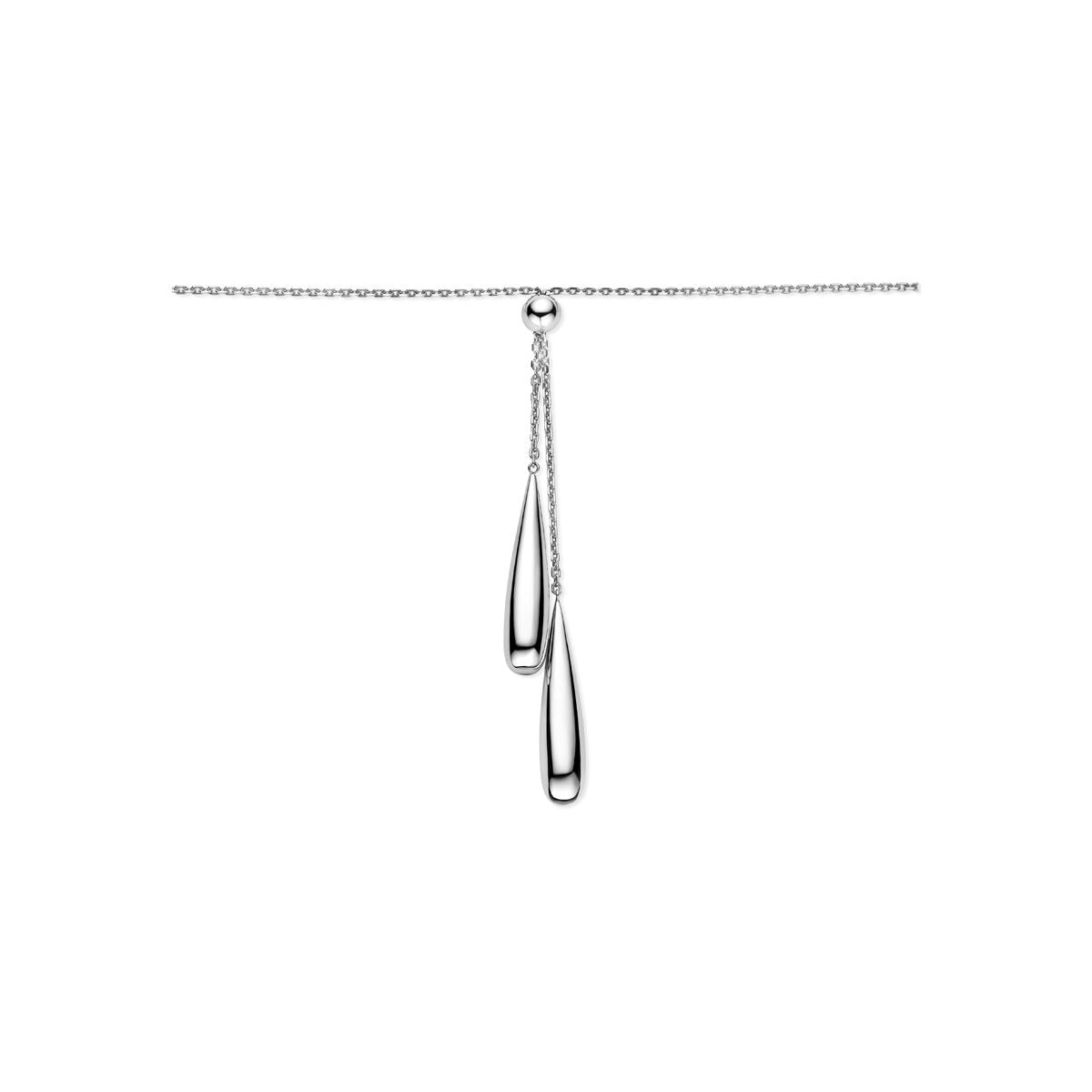 925 Zilveren y-ketting met druppel hangers