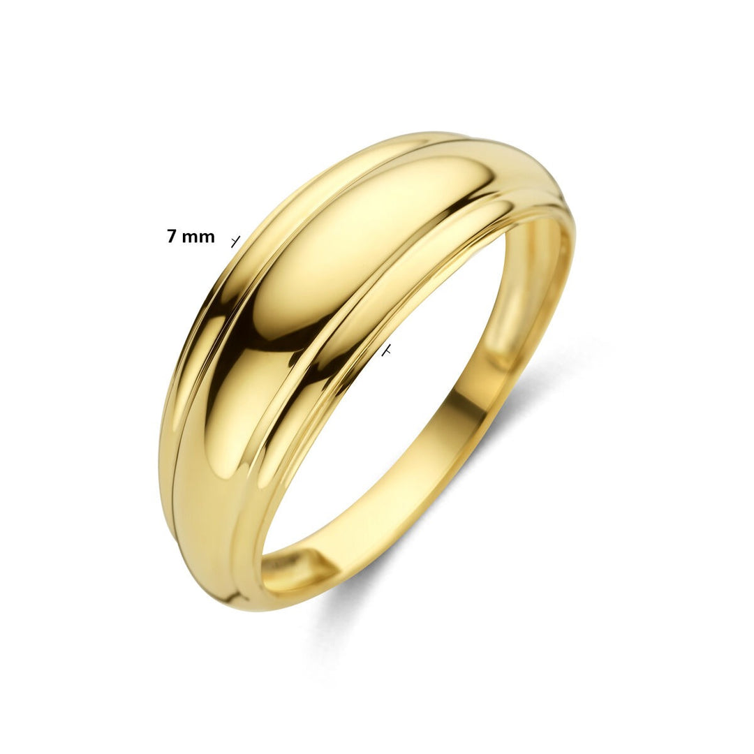 14k Geelgouden dames ring met brede band