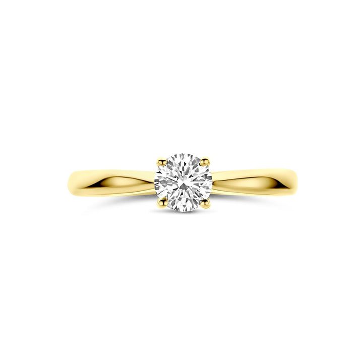 14k Geelgouden ring met 0.50ct lab grown diamant