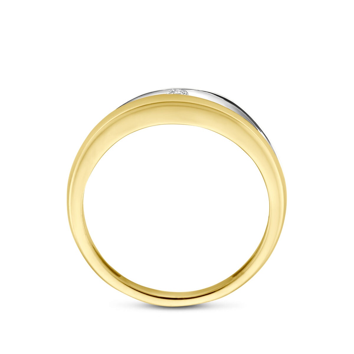 14k Bicolor dames ring met lab grown diamant