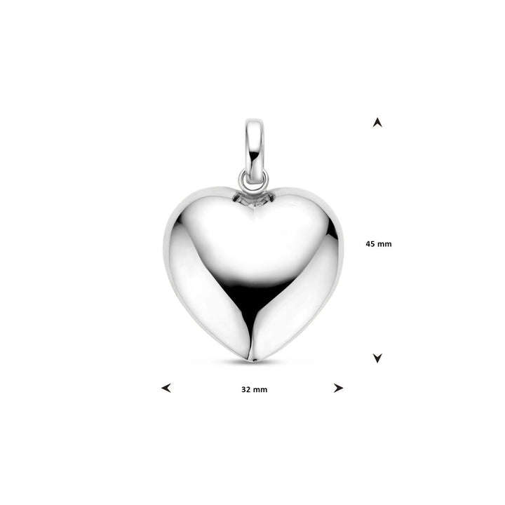 Van der Kooij Collection - pendant heart 32 mm silver rhodium plated